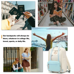 Amalodie Bag Laptop Backpack,15inchStylish Backpack,Business Work Bag,Waterproof College Work Bags for Women,Beige