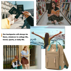Amalodie Bag Laptop Backpack,15inchStylish Backpack,Business Work Bag,Waterproof College Work Bags for Women,Khaki