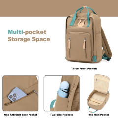 Amalodie Bag Laptop Backpack,15inchStylish Backpack,Business Work Bag,Waterproof College Work Bags for Women,Khaki