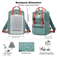 Amalodie Bag Laptop Backpack,15inchStylish Backpack,Business Work Bag,Waterproof College Work Bags for Women,Green