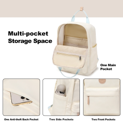 Amalodie Bag Laptop Backpack,15inchStylish Backpack,Business Work Bag,Waterproof College Work Bags for Women,Beige
