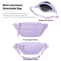 2PCS Travel Laptop Backpack Set Carry-on Overnight Weekender Bag Daypack for Women College