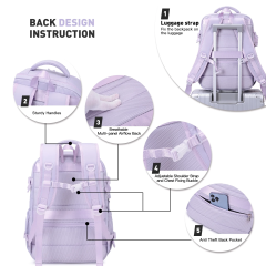 2PCS Travel Laptop Backpack Set Carry-on Overnight Weekender Bag Daypack for Women College