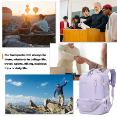 2PCS Travel Laptop Backpack Set Carry-on Overnight Weekender Bag Daypack for Women College