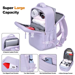 2PCS Travel Laptop Backpack Set Carry-on Overnight Weekender Bag Daypack for Women College