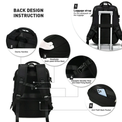17" Travel Backpack Carry-on Laptop Backpack Overnight Bag Weekender Bag Casual Daypack for Women Men College