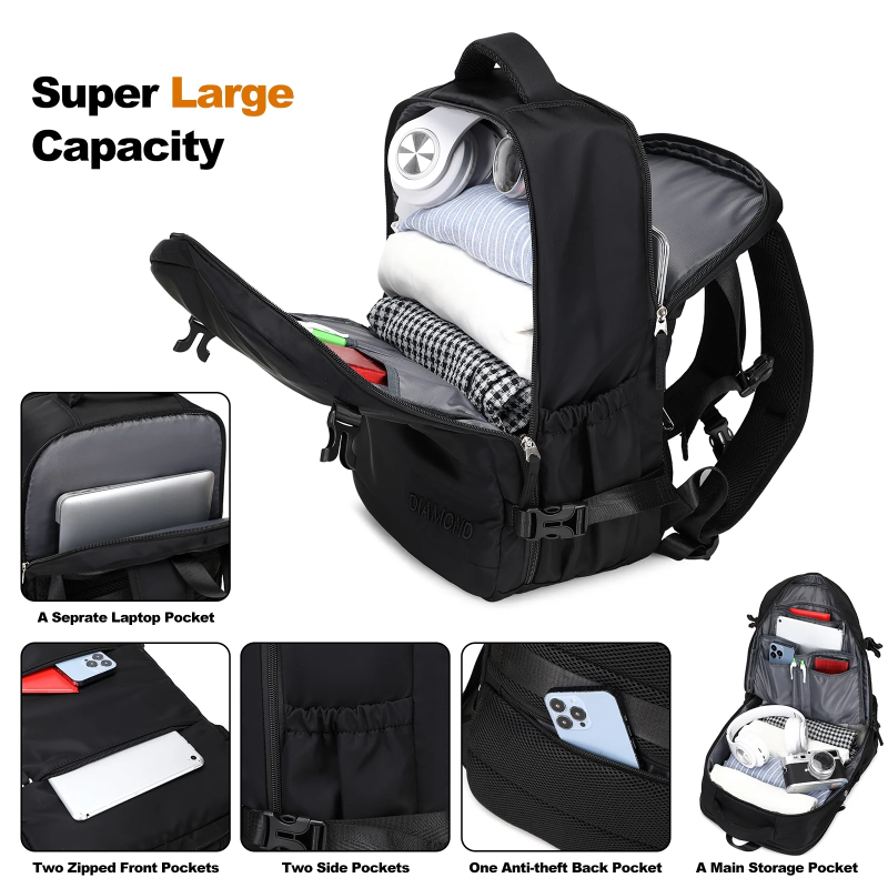 17" Travel Backpack Carry-on Laptop Backpack Overnight Bag Weekender Bag Casual Daypack for Women Men College