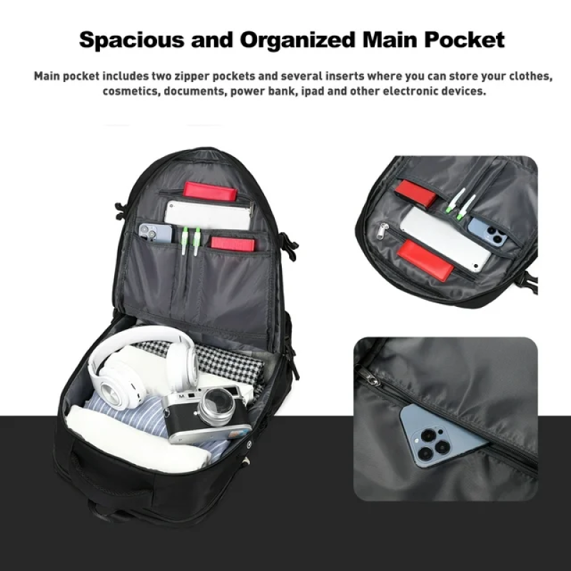 17" Travel Backpack Carry-on Laptop Backpack Overnight Bag Weekender Bag Casual Daypack for Women Men College