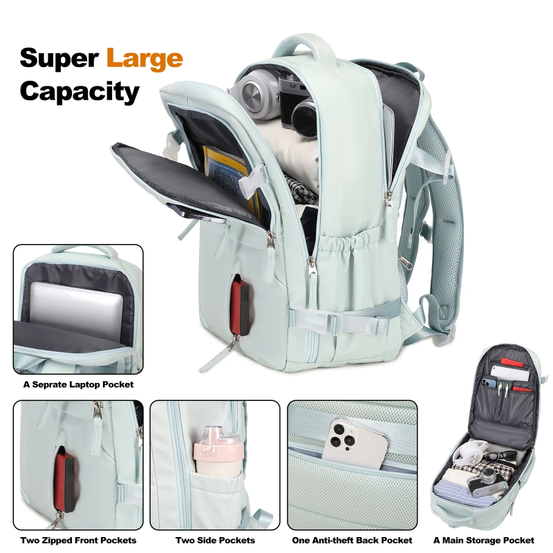 17" Travel Laptop Backpack Carry-on Overnight Weekender Daypack for Women Men College