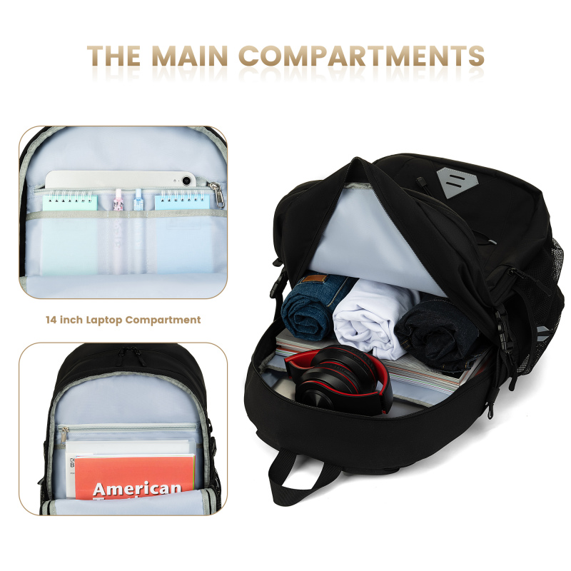 Amalodie Carry On Backpack,Hiking Backpack Waterproof Outdoor Sports,Black