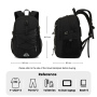 Amalodie Carry On Backpack,Hiking Backpack Waterproof Outdoor Sports,Black