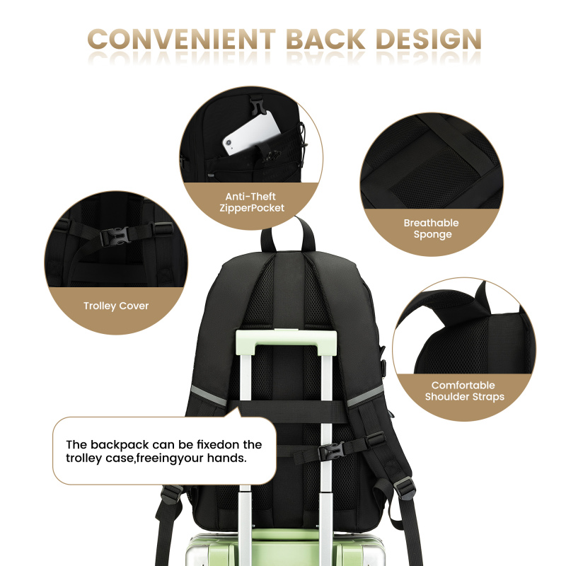 Amalodie Carry On Backpack,Hiking Backpack Waterproof Outdoor Sports,Black