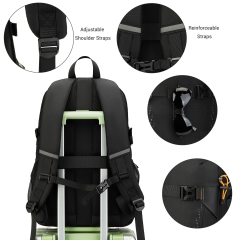 Mochila de viaje Travelhouse de 18 pulgadas, antirrobo, delgada, resistente, para ordenador, para colegio, universidad, color negro
