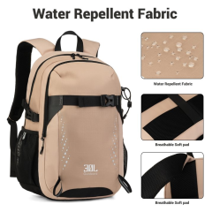 Mochila de viaje Travelhouse de 18 pulgadas, antirrobo, delgada, resistente, para ordenador, para colegio, color caqui