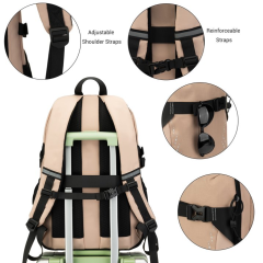 Mochila de viaje Travelhouse de 18 pulgadas, antirrobo, delgada, resistente, para ordenador, para colegio, color caqui