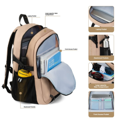 Mochila de viaje Travelhouse de 18 pulgadas, antirrobo, delgada, resistente, para ordenador, para colegio, color caqui