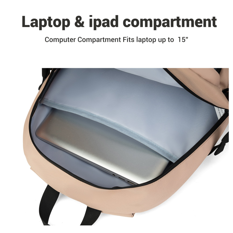 Travelhouse Travel Backpack Business 18 Inch Business Anti Theft Slim Sturdy College School Computer Bag.Khaki