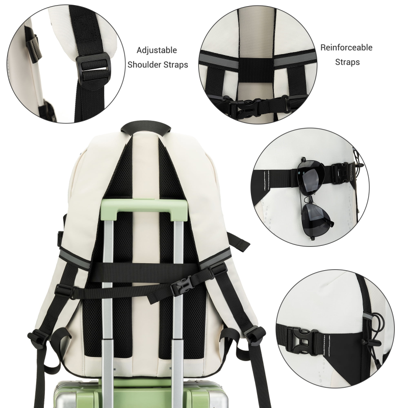 Дорожній рюкзак Travelhouse Business 18 дюймів, тонкий та міцний, для шкільного комп'ютера, білий