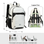 Travelhouse Travel Backpack Business 18 Inch Business Anti Theft Slim Sturdy College School Computer Bag.White