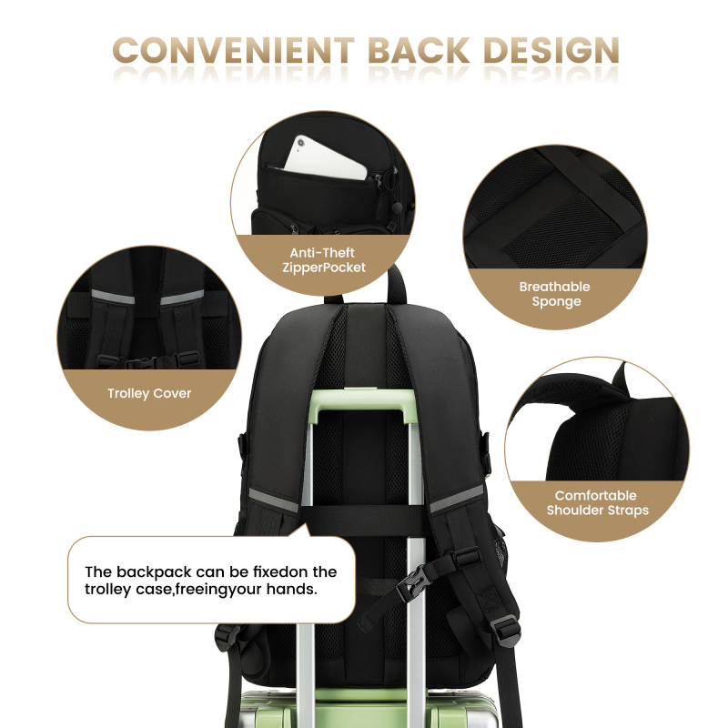 Amalodie Carry On Backpack,Hiking Backpack Waterproof Outdoor Sports,Black