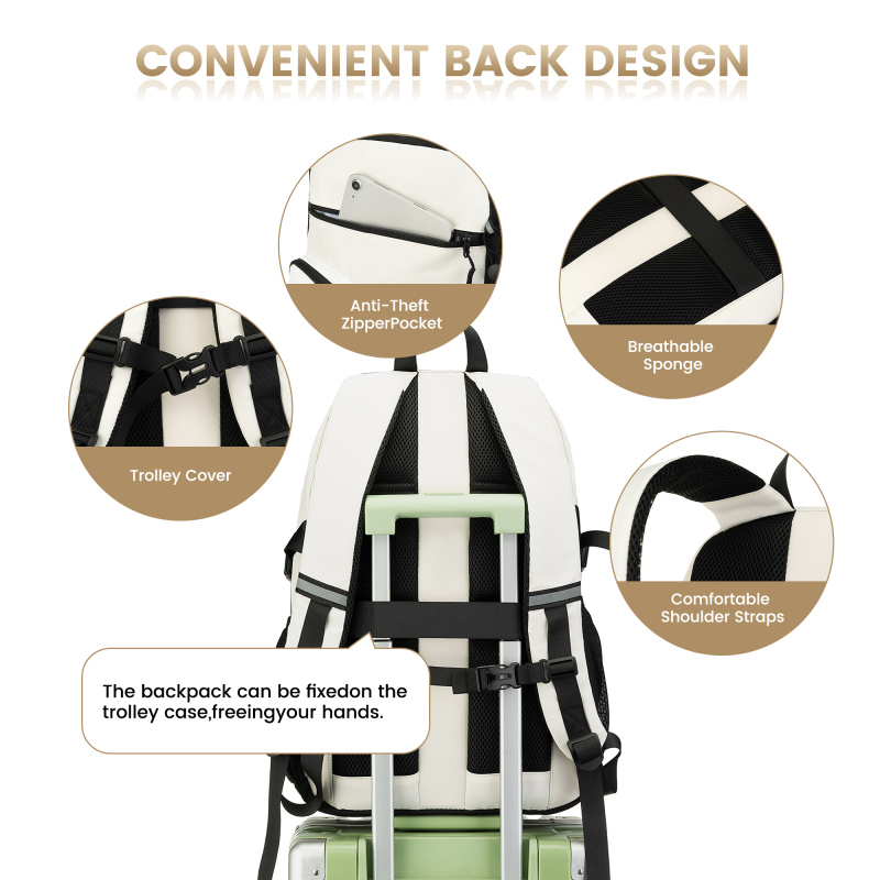 Amalodie Carry On Backpack,Hiking Backpack Waterproof Outdoor Sports,White