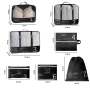 Travelhouse 7 Pcs Set Packing Cubes for Travel Suitcase Luggage Organizer Bags.Black