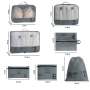 Travelhouse 7 Pcs Set Packing Cubes for Travel Suitcase Luggage Organizer Bags.Gray