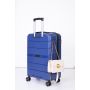 Valise Hardshell Spinner Wheels Ensembles de bagages en PP Valise légère et durable avec serrure TSA, ensemble de 3 pièces (20/24/28), bleu marine