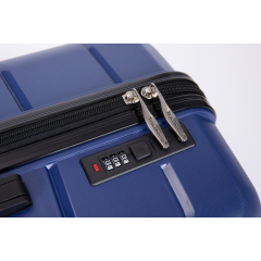 Hartschalen-Koffer mit Drehrädern, PP-Gepäcksets, leichter, langlebiger Koffer mit TSA-Schloss, 3-teiliges Set (20/24/28), Marineblau
