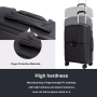 Landisun Luggage Sets 3 Piece, Hard Shell Suitcase Set with Double Spinner Wheels TSA Lock Carry On and Checked Travel Luggage, Black (20/24/28)