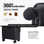 Landisun Luggage Sets 3 Piece, Hard Shell Suitcase Set with Double Spinner Wheels TSA Lock Carry On and Checked Travel Luggage, Black (20/24/28)