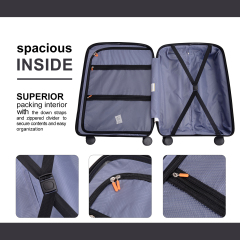 Juego de maletas Landisun de 3 piezas, maleta rígida con ruedas giratorias dobles, cerradura TSA, equipaje de mano y equipaje facturado, color negro (20/24/28)