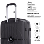 Landisun Luggage Sets 3 Piece, Hard Shell Suitcase Set with Double Spinner Wheels TSA Lock Carry On and Checked Travel Luggage, Black (20/24/28)