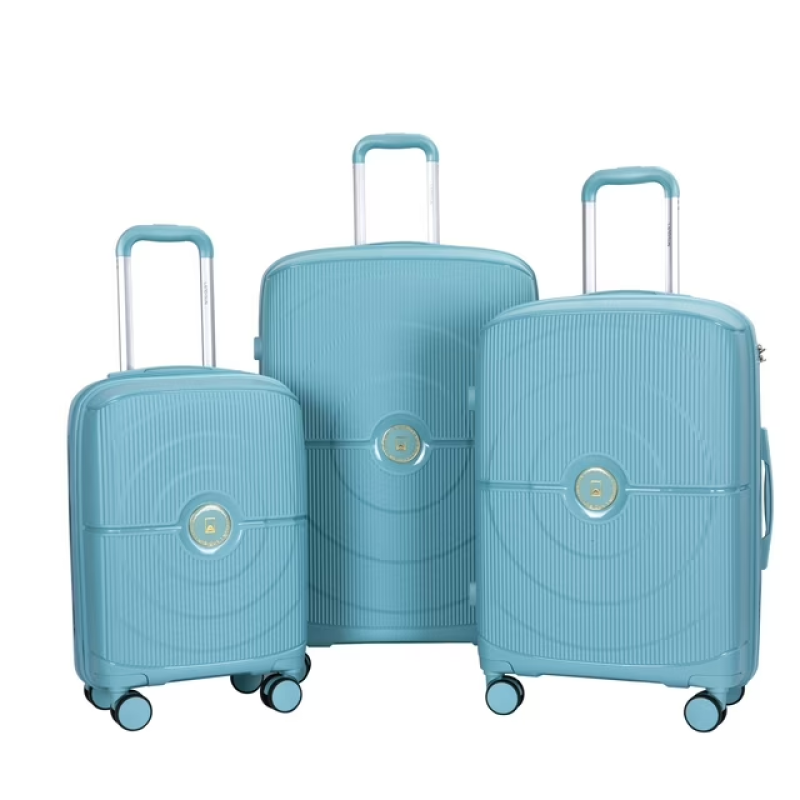 Landisun Luggage Sets 3 Piece, Hard Shell Suitcase Set with Double Spinner Wheels TSA Lock Carry On and Checked Travel Luggage, Dark Blue (20/24/28)