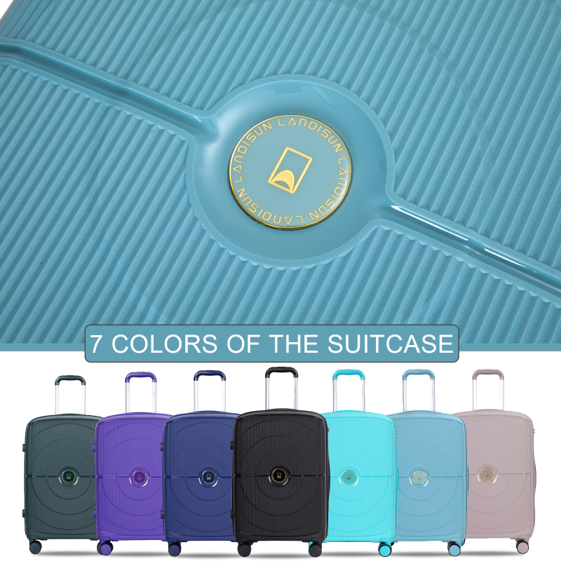 Landisun Luggage Sets 3 Piece, Hard Shell Suitcase Set with Double Spinner Wheels TSA Lock Carry On and Checked Travel Luggage, Dark Blue (20/24/28)