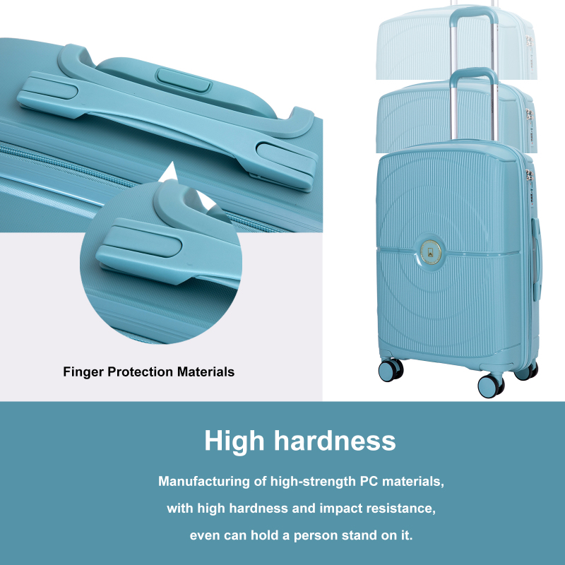 Landisun Luggage Sets 3 Piece, Hard Shell Suitcase Set with Double Spinner Wheels TSA Lock Carry On and Checked Travel Luggage, Dark Blue (20/24/28)