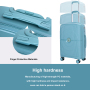 Landisun Luggage Sets 3 Piece, Hard Shell Suitcase Set with Double Spinner Wheels TSA Lock Carry On and Checked Travel Luggage, Dark Blue (20/24/28)