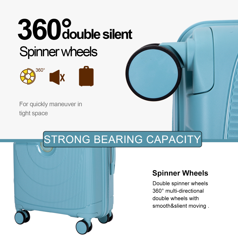 Landisun Luggage Sets 3 Piece, Hard Shell Suitcase Set with Double Spinner Wheels TSA Lock Carry On and Checked Travel Luggage, Dark Blue (20/24/28)