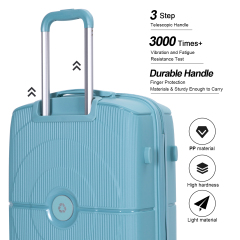 Juego de maletas Landisun de 3 piezas, maleta rígida con ruedas giratorias dobles, cerradura TSA, equipaje de mano y equipaje facturado, azul oscuro (20/24/28)