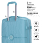 Landisun Luggage Sets 3 Piece, Hard Shell Suitcase Set with Double Spinner Wheels TSA Lock Carry On and Checked Travel Luggage, Dark Blue (20/24/28)