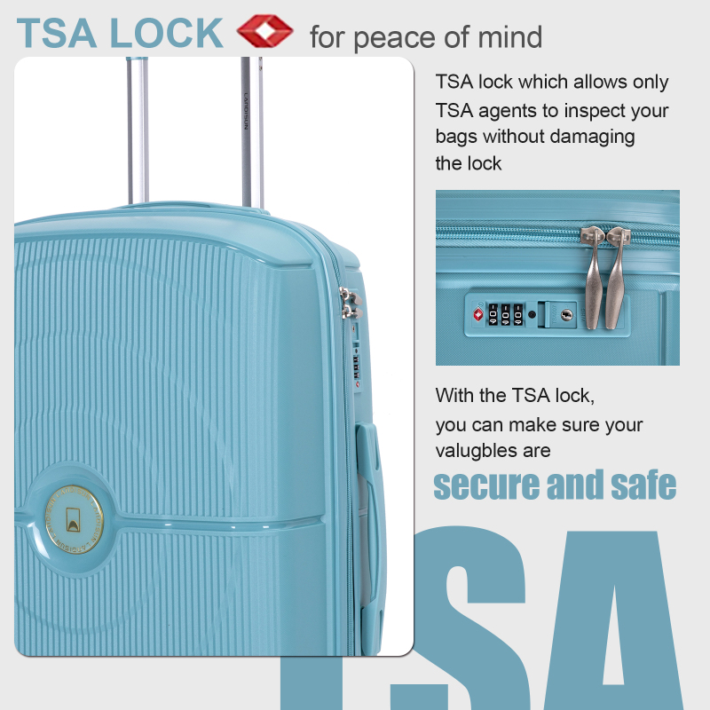 Landisun Luggage Sets 3 Piece, Hard Shell Suitcase Set with Double Spinner Wheels TSA Lock Carry On and Checked Travel Luggage, Dark Blue (20/24/28)
