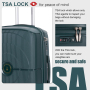 Landisun Luggage Sets 3 Piece, Hard Shell Suitcase Set with Double Spinner Wheels TSA Lock Carry On and Checked Travel Luggage, Green(20/24/28)