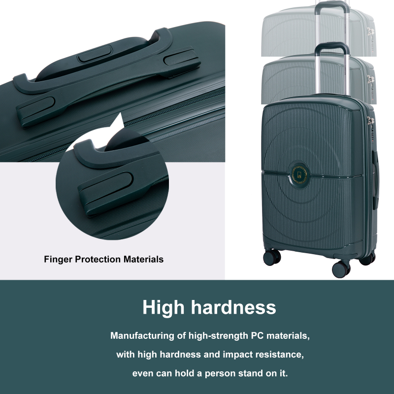 Landisun Luggage Sets 3 Piece, Hard Shell Suitcase Set with Double Spinner Wheels TSA Lock Carry On and Checked Travel Luggage, Green(20/24/28)