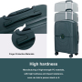 Landisun Luggage Sets 3 Piece, Hard Shell Suitcase Set with Double Spinner Wheels TSA Lock Carry On and Checked Travel Luggage, Green(20/24/28)