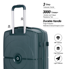 Juego de maletas Landisun de 3 piezas, maleta rígida con ruedas giratorias dobles, cerradura TSA, equipaje de mano y equipaje facturado, color verde (20/24/28)