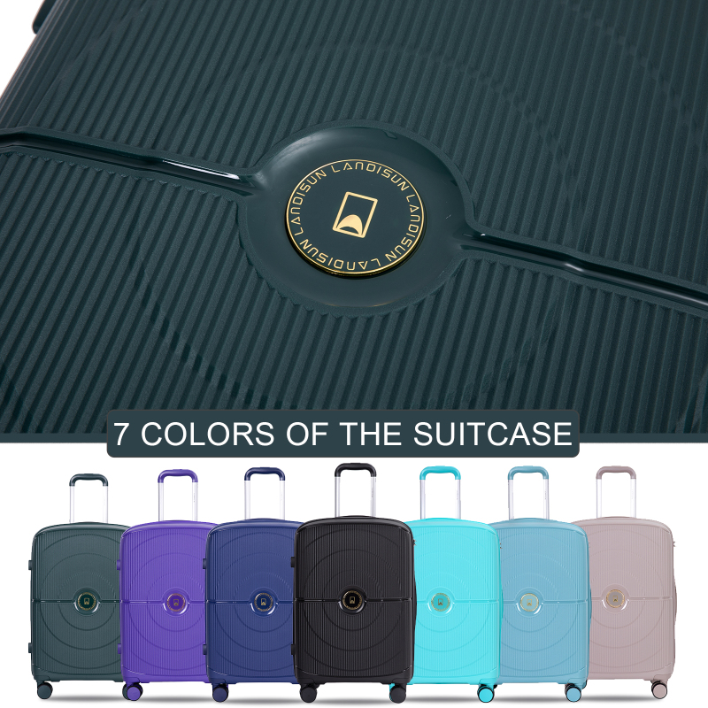 Landisun Luggage Sets 3 Piece, Hard Shell Suitcase Set with Double Spinner Wheels TSA Lock Carry On and Checked Travel Luggage, Green(20/24/28)