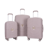 Landisun Luggage Sets 3 Piece, Hard Shell Suitcase Set with Double Spinner Wheels TSA Lock Carry On and Checked Travel Luggage, Greige(20/24/28)