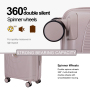 Landisun Luggage Sets 3 Piece, Hard Shell Suitcase Set with Double Spinner Wheels TSA Lock Carry On and Checked Travel Luggage, Greige(20/24/28)