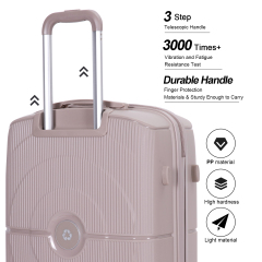 Juego de maletas Landisun de 3 piezas, maleta rígida con ruedas giratorias dobles, cerradura TSA, equipaje de mano y equipaje facturado, color grisáceo (20/24/28)
