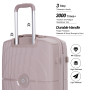 Landisun Luggage Sets 3 Piece, Hard Shell Suitcase Set with Double Spinner Wheels TSA Lock Carry On and Checked Travel Luggage, Greige(20/24/28)